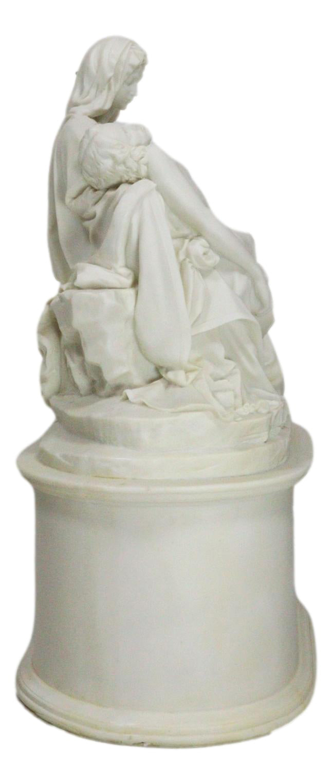 Ebros Gift Ebros Gift White Catholic La Pieta Cremation Urn Devotional Figurine 14.75"Tall 300 Cubic Inches Capacity Bottom Load Feature