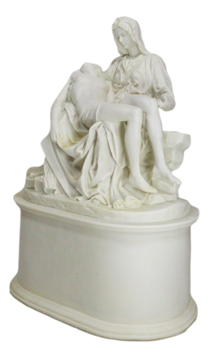 Ebros Gift Ebros Gift White Catholic La Pieta Cremation Urn Devotional Figurine 14.75"Tall 300 Cubic Inches Capacity Bottom Load Feature
