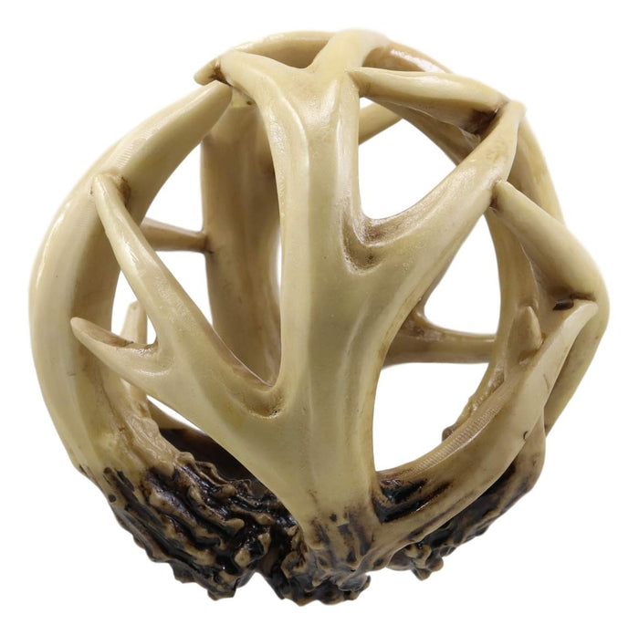 Ebros Gift Ebros Gift Wildlife Rustic Buck Elk Deer Stag Entwined Antlers Orb Potpourri Decorative Ball Home Accent Sphere Figurine Paper Weight Mantelpiece Shelves Table Cabin Lodge Decor (Pack Of 4)