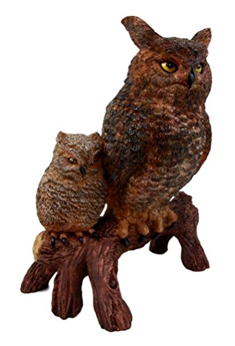 Ebros Gift Ebros Gift Wisdom Of The Forest Great Horned Owl & Owlet Decorative Figurine 8"H