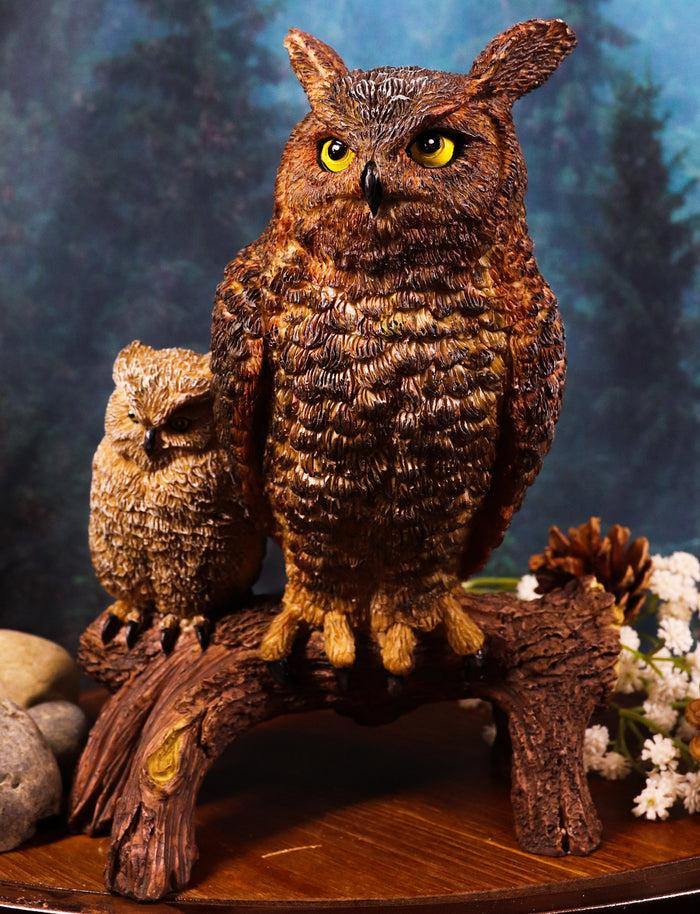 ebros gift Ebros Gift Wisdom Of The Forest Great Horned Owl & Owlet Decorative Figurine 8"H