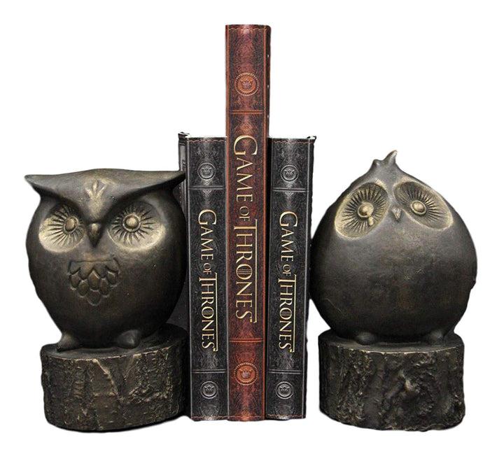 ebros gift Ebros Gift Wisdom of The Forest Wide Eyed Fat Cupid Owls On Tree Stump Bookends Pair Set Statue Nocturnal Owl Birds Whimsical Decorative Accent for Library Shelves Desktops Countertops Mantelpiece