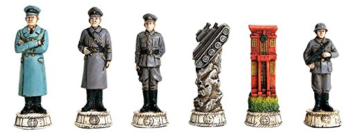 Ebros Gift Ebros Gift World War Two Allied United States VS Axis Germany Resin Chess Pieces With Fine Glass Board Set