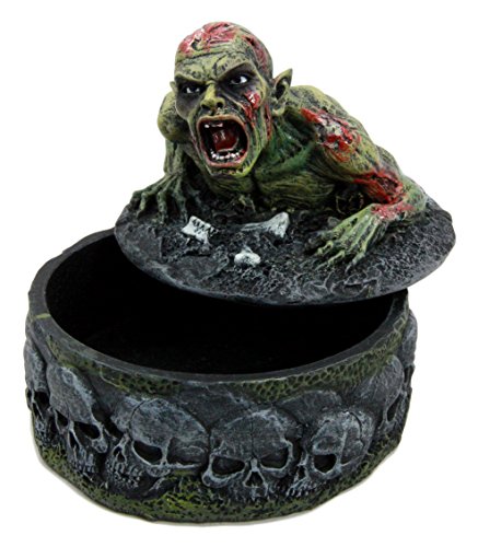 Ebros Gift Ebros Gift Zombie Crawling Out Of Grave Decorative Jewelry Box Figurine 4.5"H