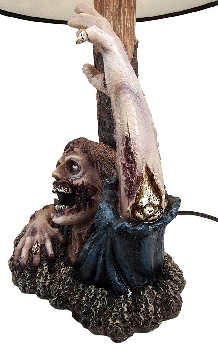 Ebros Gift Ebros Gift Zombie Rising From The Grave Desktop Table Lamp Statue Decor With Shade 20"H