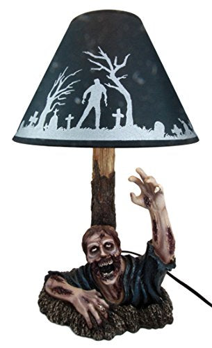 ebros gift Ebros Gift Zombie Rising from The Grave Desktop Table Lamp Statue Decor with Shade 20"H