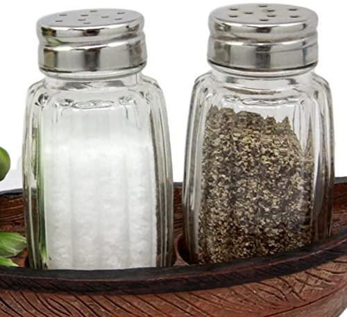 ebros gift Ebros Glass Salt & Pepper Shakers Holders Containers Set of 2 Units 3 1/8"H