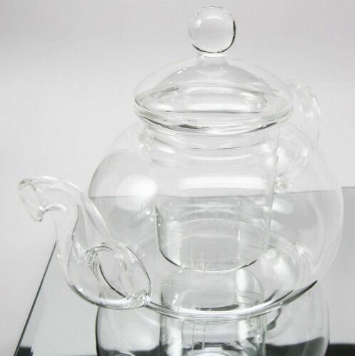 Ebros Gift Ebros Glass Tea Pot With Tea Leaves Infuser Medium 5.25" Tall 28 Ounce Capacity