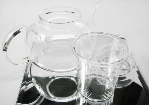 Ebros Gift Ebros Glass Tea Pot With Tea Leaves Infuser Medium 5.25" Tall 28 Ounce Capacity