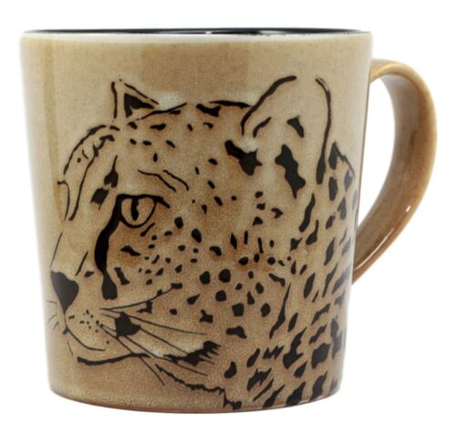 Ebros Gift Ebros Glazed Stoneware Wildlife Safari Cheetah Print 16oz Ceramic Mug Coffee Cup