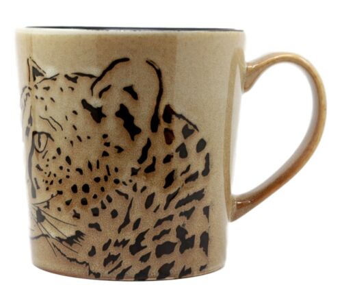 Ebros Gift Ebros Glazed Stoneware Wildlife Safari Cheetah Print 16oz Ceramic Mug Coffee Cup