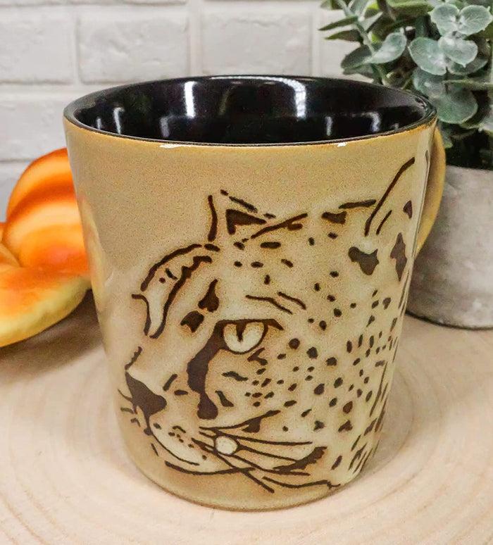 ebros gift Ebros Glazed Stoneware Wildlife Safari Cheetah Print 16oz Ceramic Mug Coffee Cup
