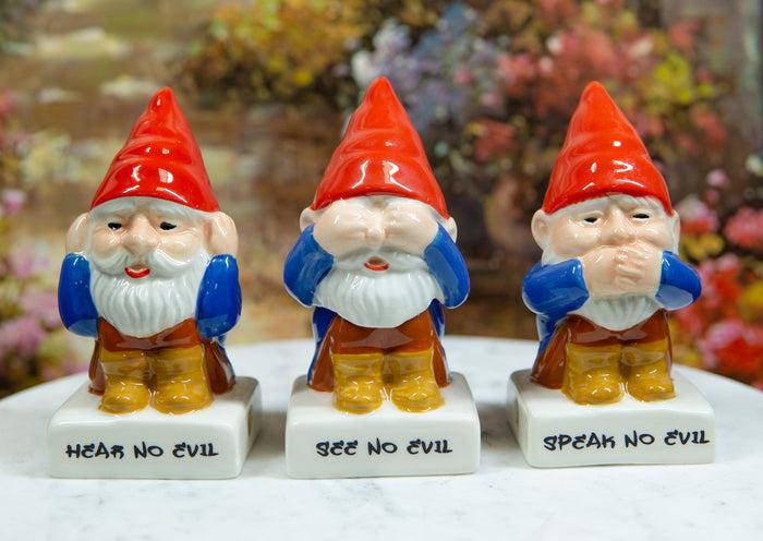 ebros gift Ebros Gnomes In See Hear Speak No Evil Salt Pepper Shakers & Toothpick Holder