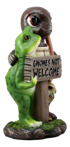 Ebros Gift Ebros "Gnomes Not Welcome " Angry Turtle Squirrel And Frog Friends Decor Statue