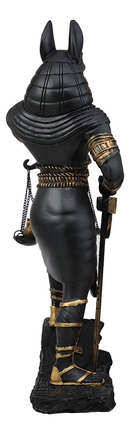 Ebros Gift Ebros God Anubis With Scales Of Justice Statue Figurine 10" Tall (Black & Gold)