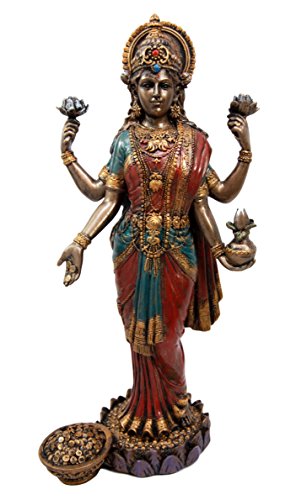 Ebros Gift Ebros Goddess Lakshmi Statue Hindu Deity Of Prosperity Wealth Wisdom Fortune Figurine