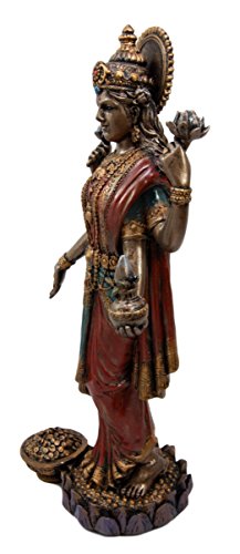 Ebros Gift Ebros Goddess Lakshmi Statue Hindu Deity Of Prosperity Wealth Wisdom Fortune Figurine