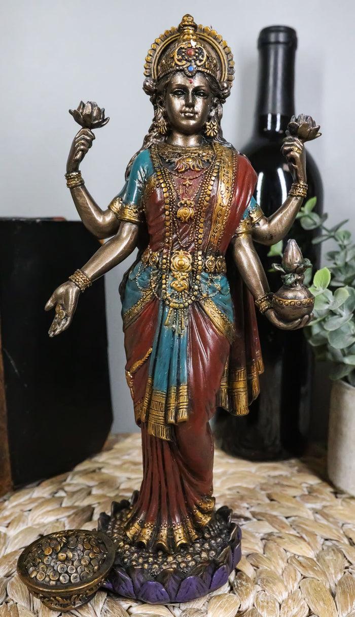 ebros gift Ebros Goddess Lakshmi Statue Hindu Deity of Prosperity Wealth Wisdom Fortune Figurine