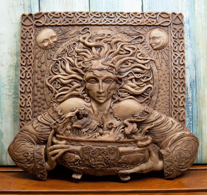 ebros gift Ebros Goddess of Rebirth Cerridwen Magical Potions Cauldron Hanging Wall Plaque