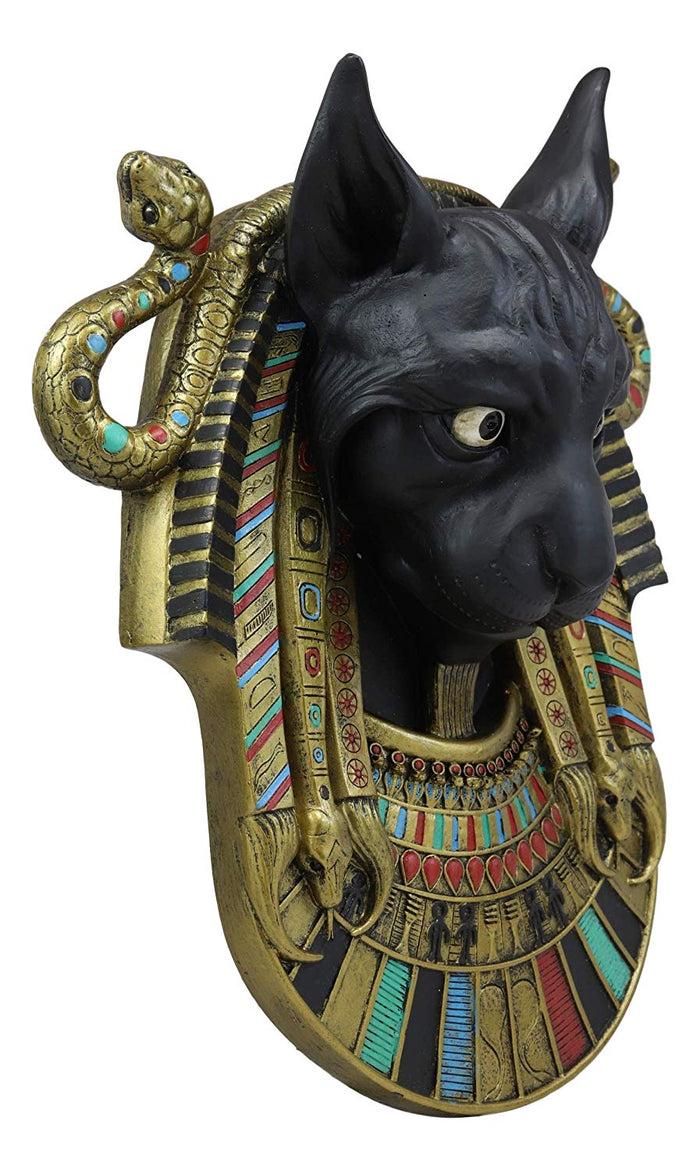 Ebros Gift Ebros Gods And Goddesses Of Egypt Bastet Cat Deity With Two Uraeus Cobras Wall Decor Sculpture Figurine 12" Tall Ubasti Egyptian Patron Of Protection Health And Sensual Pleasure Home Decor Statue