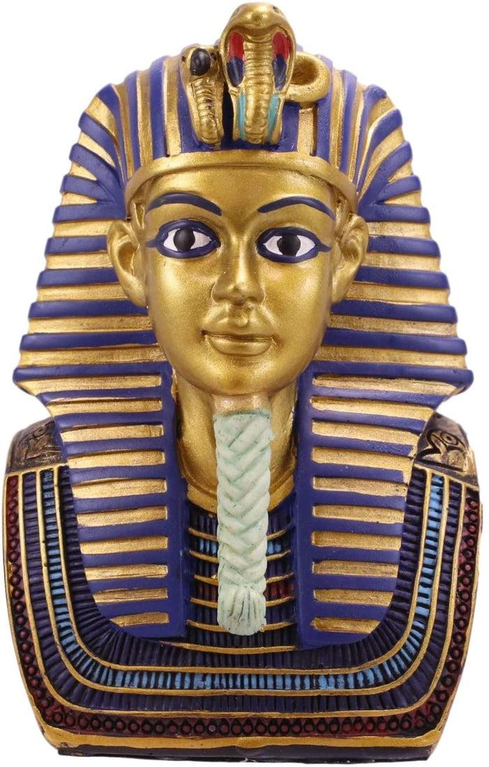 Ebros Gift Ebros Golden Cobra And Vulture Mask Of Pharaoh King TUT Bust Statue 4.75" Tall