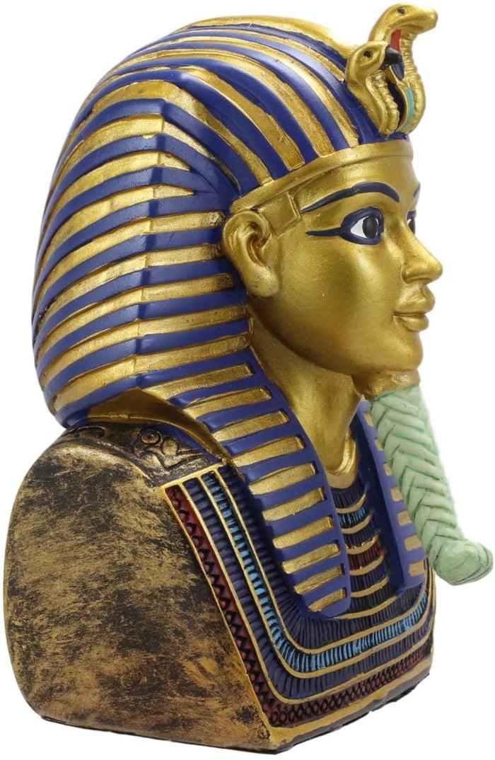 Ebros Gift Ebros Golden Cobra And Vulture Mask Of Pharaoh King TUT Bust Statue 4.75" Tall
