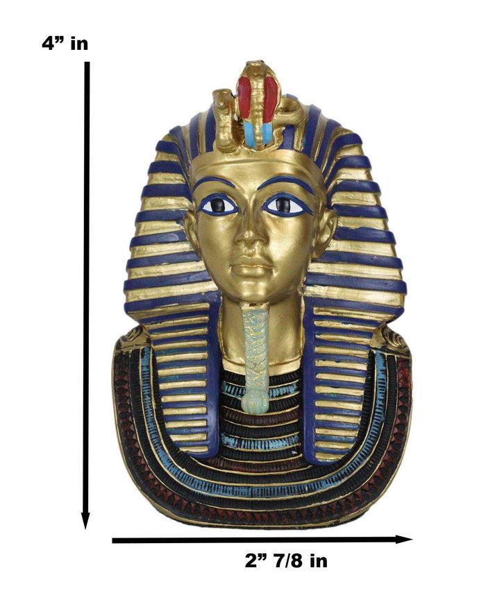 Ebros Gift Ebros Golden Cobra Mask Of Pharaoh Egyptian King Tut Bust 4.25"H Figurine