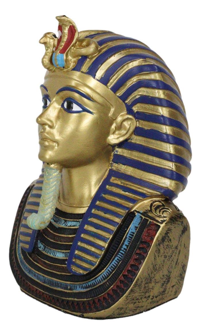 Ebros Gift Ebros Golden Cobra Mask Of Pharaoh Egyptian King Tut Bust 4.25"H Figurine