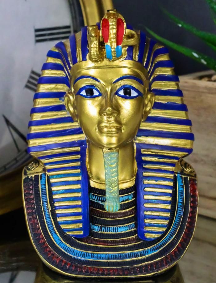 ebros gift Ebros Golden Cobra Mask of Pharaoh Egyptian King Tut Bust 4.25"H Figurine