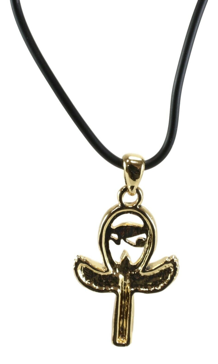 Ebros Gift Ebros Golden Isis With Open Wings Ankh Amulet With Eye Of Horus Pendant Necklace