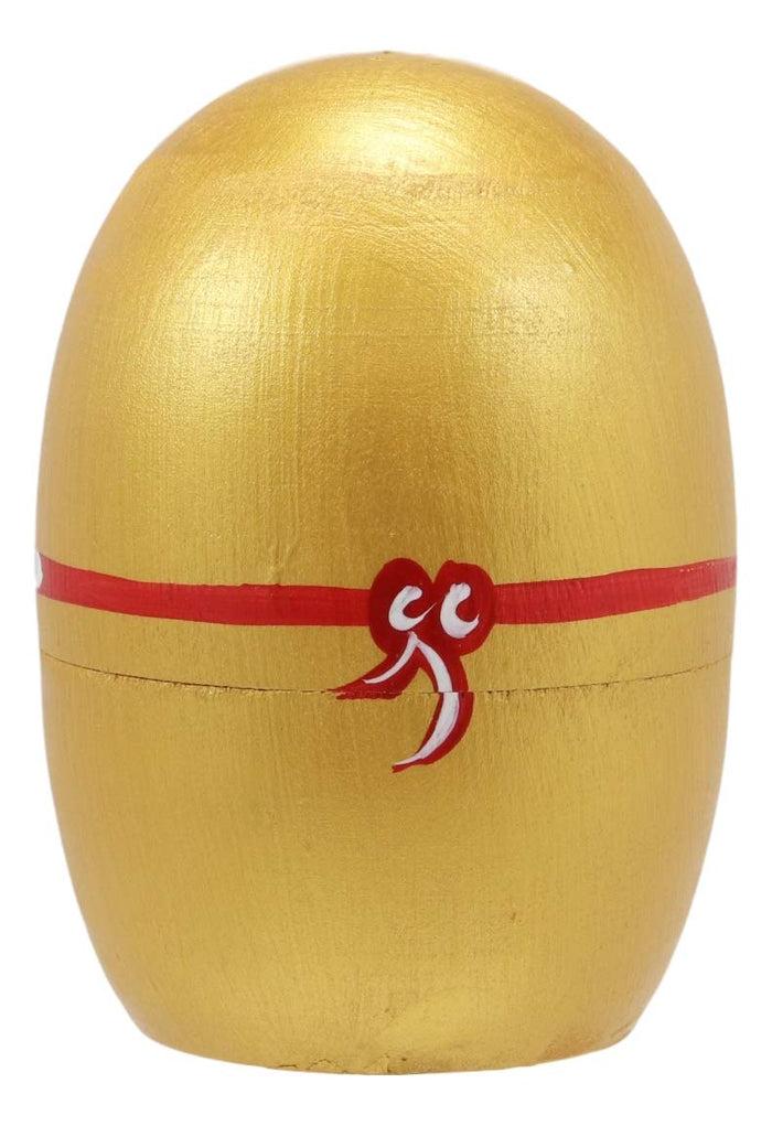 Ebros Gift Ebros Golden Maneki Neko Wooden Toy Stacking Nesting Dolls 5 Piece Matryoshka