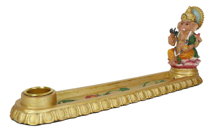 Ebros Gift Ebros Golden Supreme Elephant God Ganesha Ganapati Hindu Incense Holder Vastu Statue