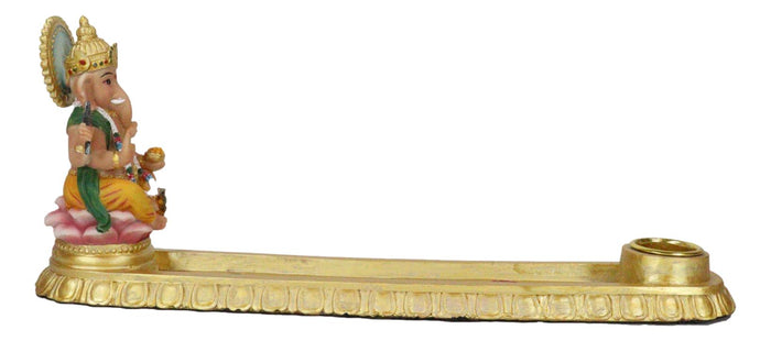 Ebros Gift Ebros Golden Supreme Elephant God Ganesha Ganapati Hindu Incense Holder Vastu Statue