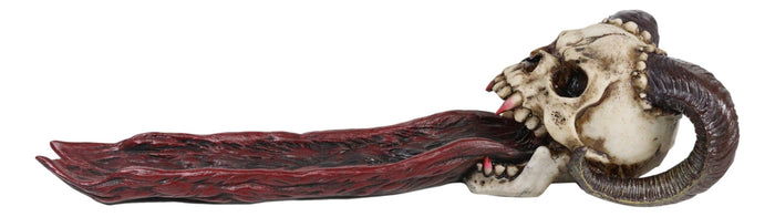 Ebros Gift Ebros Goth Vampire Fanged Ram Horned Skull Demon Tongue Incense Stick Holder Figurine