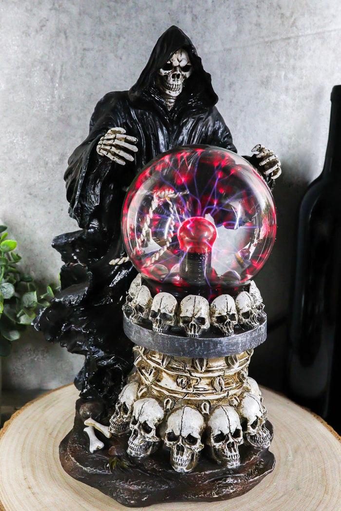 ebros gift Ebros Gothic Alchemy Day of The Dead Grim Reaper Death Electric Plasma Ball Lamp