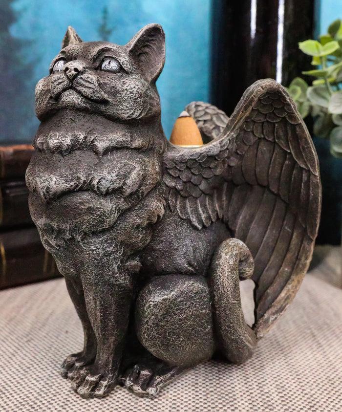 Ebros Gift Ebros Gothic Angel Winged Cat Gargoyle Candle Holder Statue