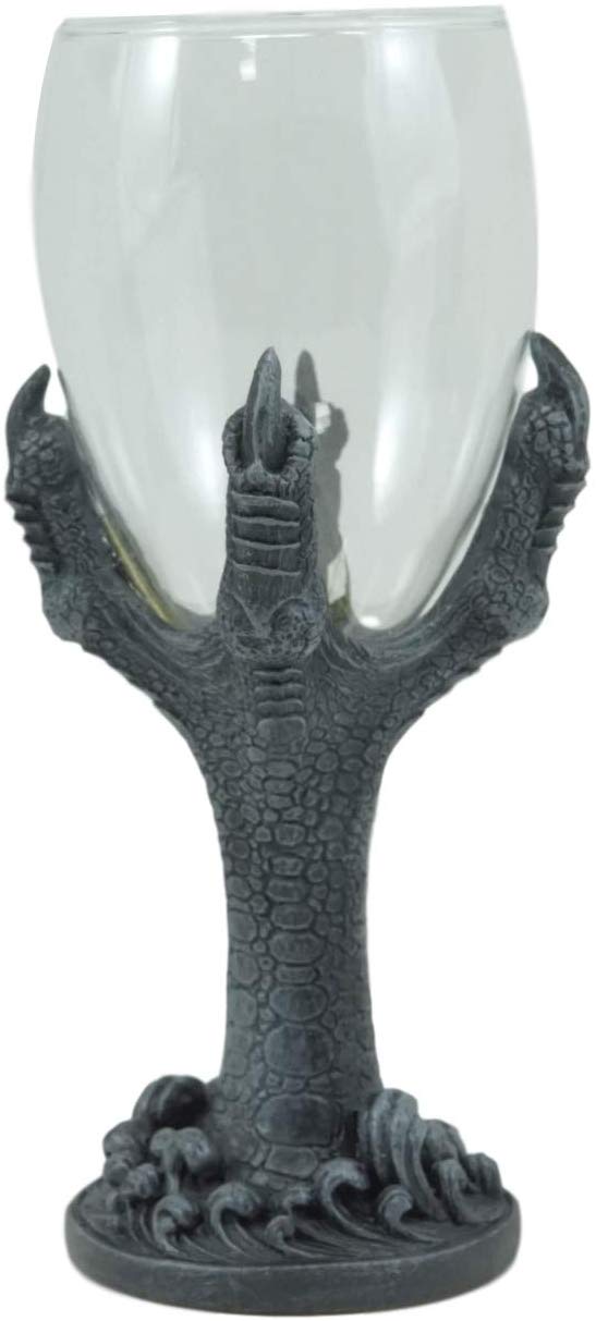 Ebros Gift Ebros Gothic Dragon Claws 8oz Wine Glass Goblet Chalice Cup