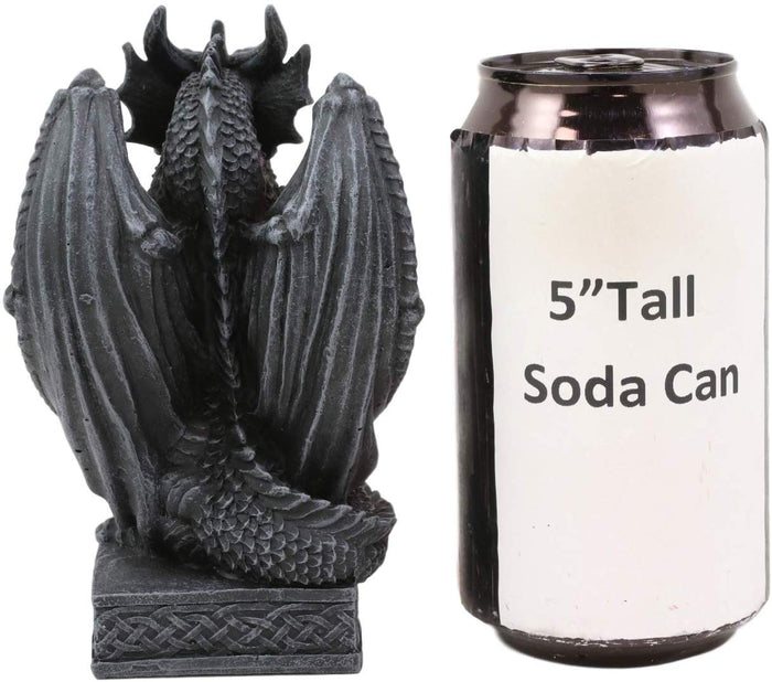 Ebros Gift Ebros Gothic Dragon Sentry Gargoyle With Sword Figurine 5.25"H Statue Fantasy