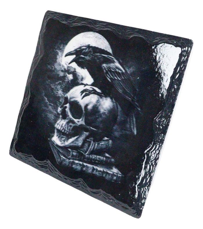 Ebros Gift Ebros Gothic Edgar Poe Raven Crow Nevermore Cork Backed Ceramic Coasters 4 Piece