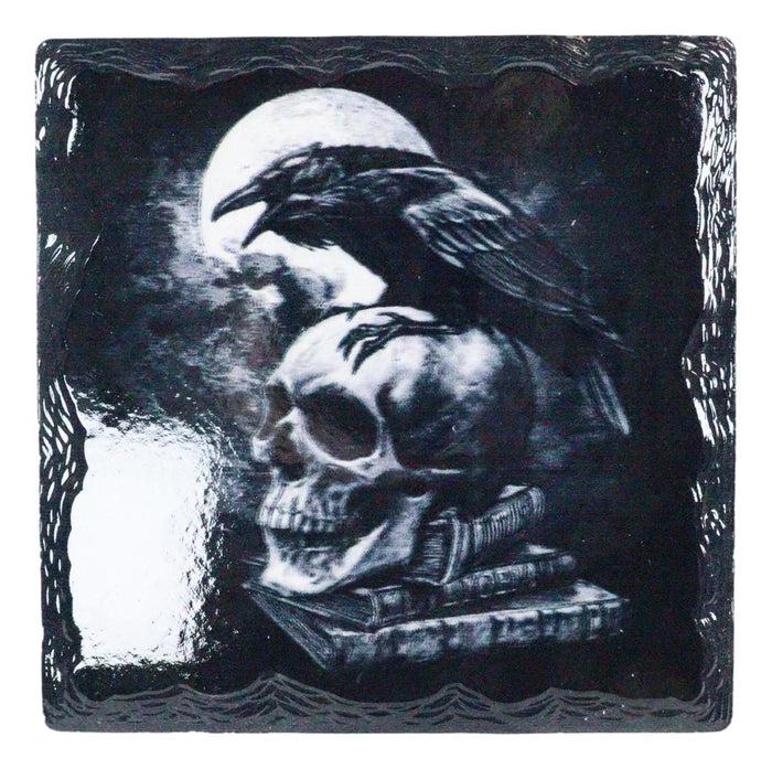 Ebros Gift Ebros Gothic Edgar Poe Raven Crow Nevermore Cork Backed Ceramic Coasters 4 Piece