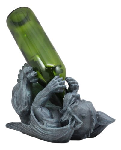 Ebros Gift Ebros Gothic Fantasy Winged Drunken Gargoyle Wine Bottle Holder Figurine Kitchen Decor