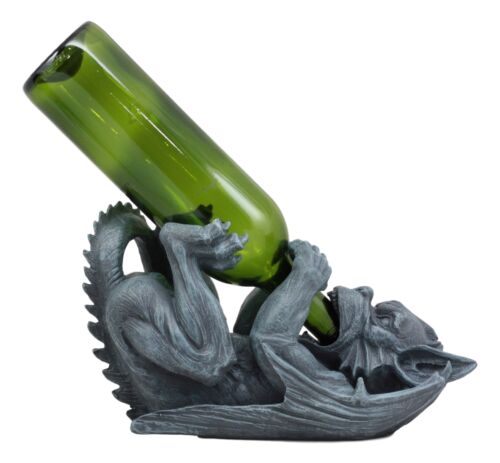 ebros gift Ebros Gothic Fantasy Winged Drunken Gargoyle Wine Bottle Holder Figurine Kitchen Decor