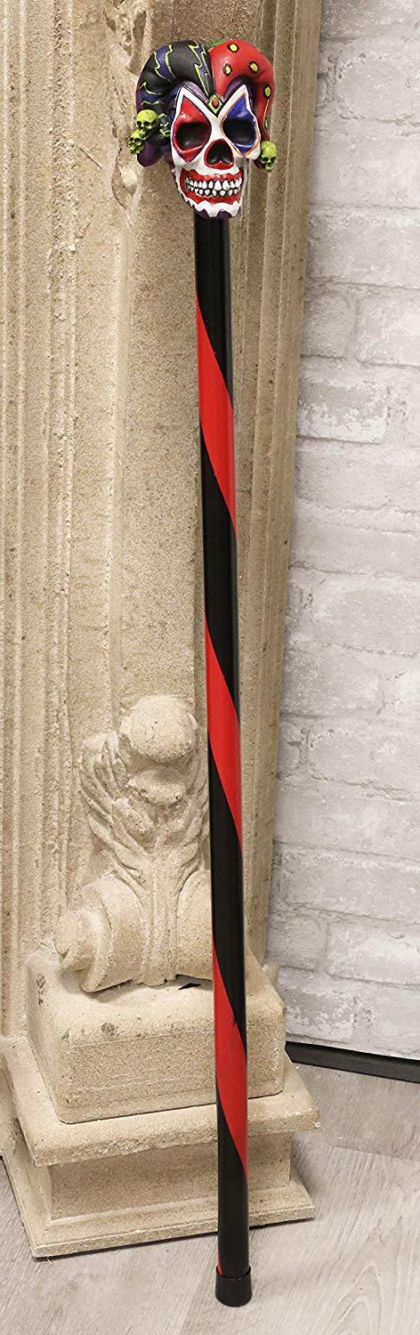 Ebros Gift Ebros Gothic Harlequin Jester Clown Decorative Prop Walking Swagger Cane 34"H