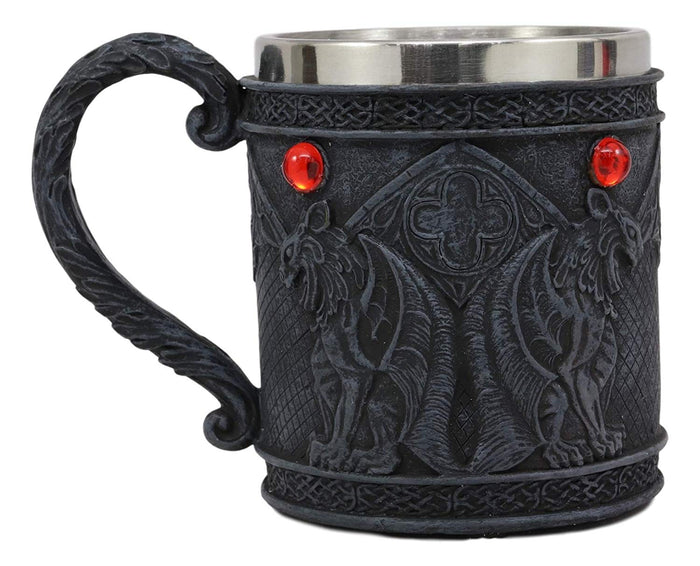 Ebros Gift Ebros Gothic Notre Dame Cathedral Guardian Winged Gargoyle Tankard Coffee Mug 14oz Capacity Gargoyles Tea Beverage Drinking Mug Cup Medieval Renaissance Decor