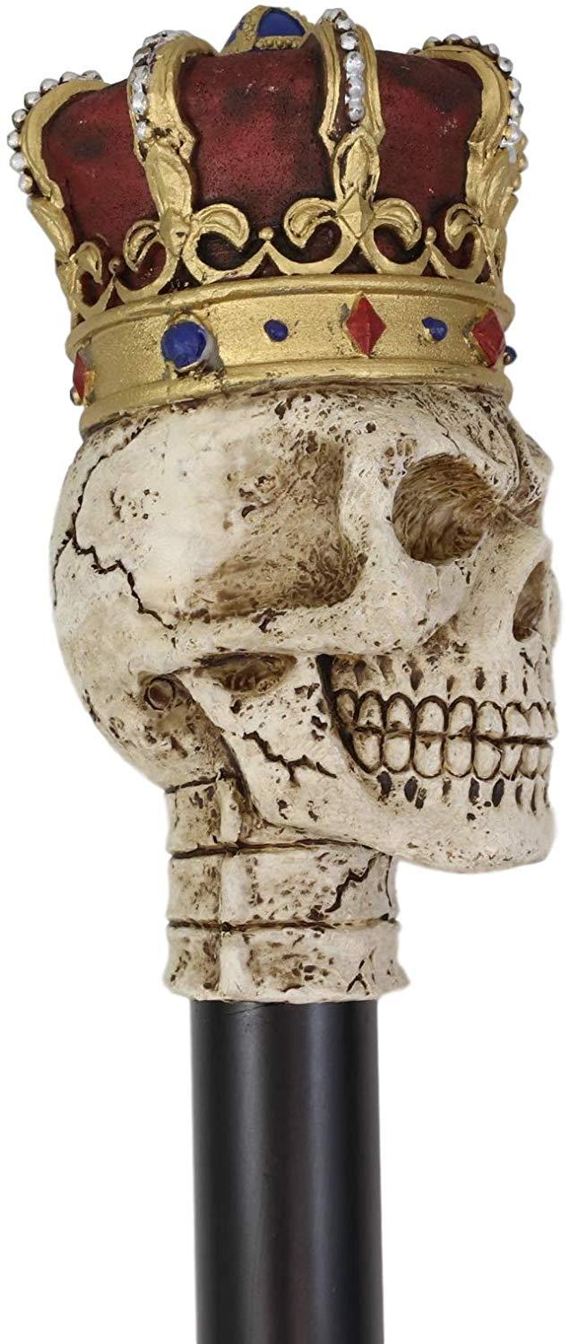Ebros Gift Ebros Gothic Skull With Royal Regalia Crown Decorative Prop Walking Swagger Cane
