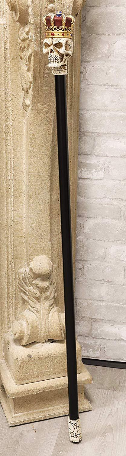 ebros gift Ebros Gothic Skull with Royal Regalia Crown Decorative Prop Walking Swagger Cane