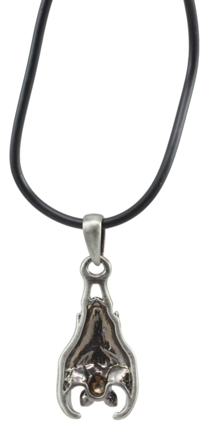 Ebros Gift Ebros Gothic Sleeping Vampire Bat Pendant Pewter Necklace Fantasy Terror Creature Of Darkness Jewelry Accessory