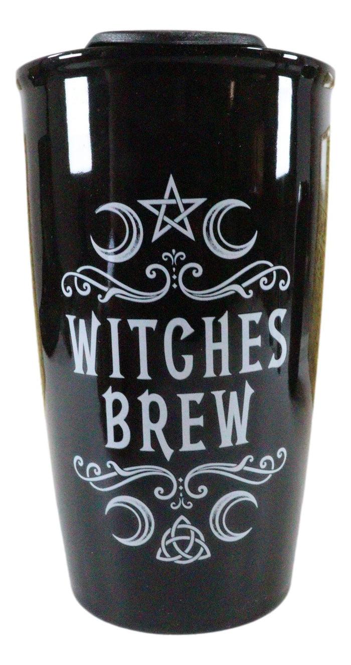 Ebros Gift Ebros Gothic Triple Moon Pentacle Witches Brew Ceramic Travel Mug Coffee Cup With Lid