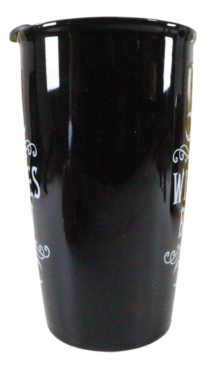 Ebros Gift Ebros Gothic Triple Moon Pentacle Witches Brew Ceramic Travel Mug Coffee Cup With Lid