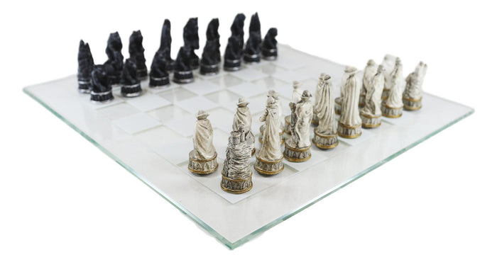 Ebros Gift Ebros Gothic Vampires VS Werewolves Dracula Chess Pieces And Glass Board Set